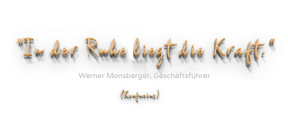 In der Ruhe liegt die Kraft, Werner Monsberger, Geschaeftsfuehrer